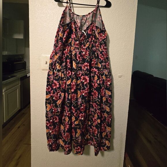 Old Navy Pink and Green Maxi A-Line Skirt - Picture 4 of 10